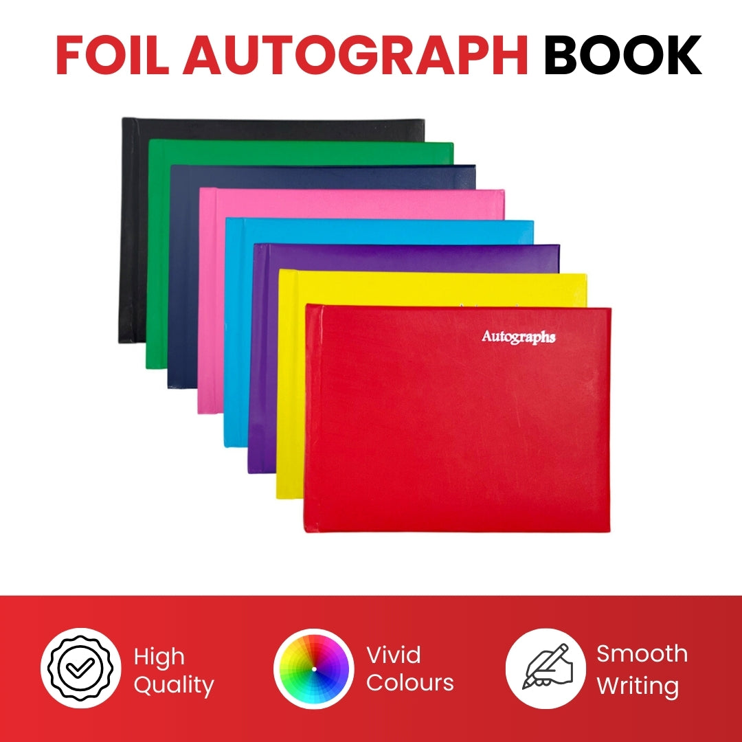 100 Pages Navy Blue Autograph Book – School Leavers Signature, End of Term Memory Book