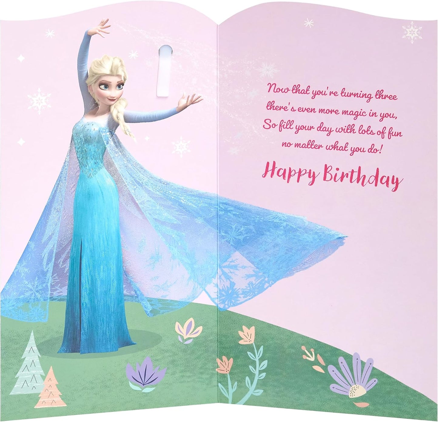 Disney Frozen Elsa Design 3rd Birthday Card with Badge