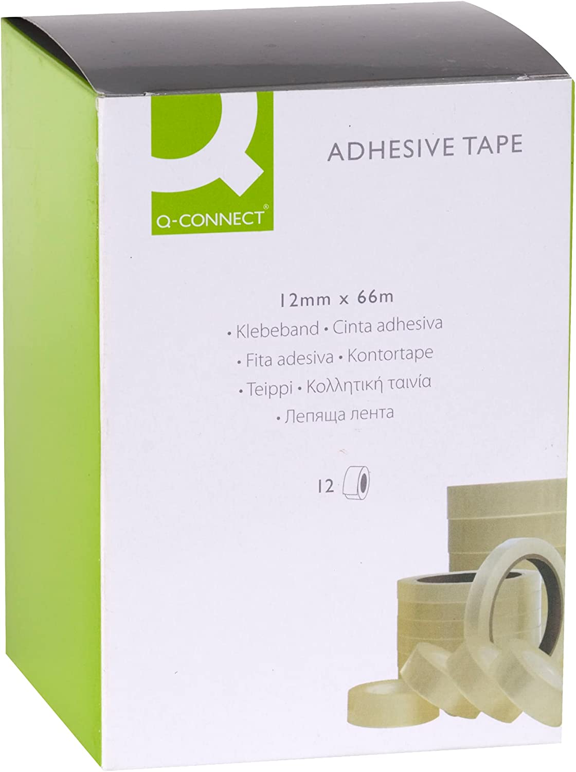 Pack of 12 Adhesive Sticky Tape 12mm x 66m