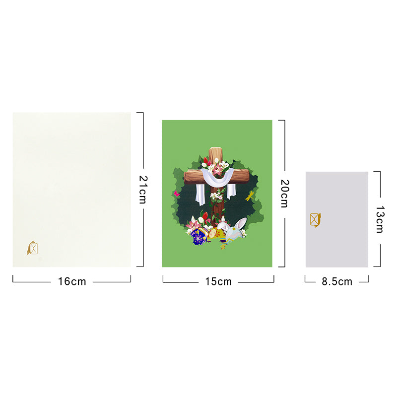 Cross Spring Scene Easter Blessings 3D Pop Up Card