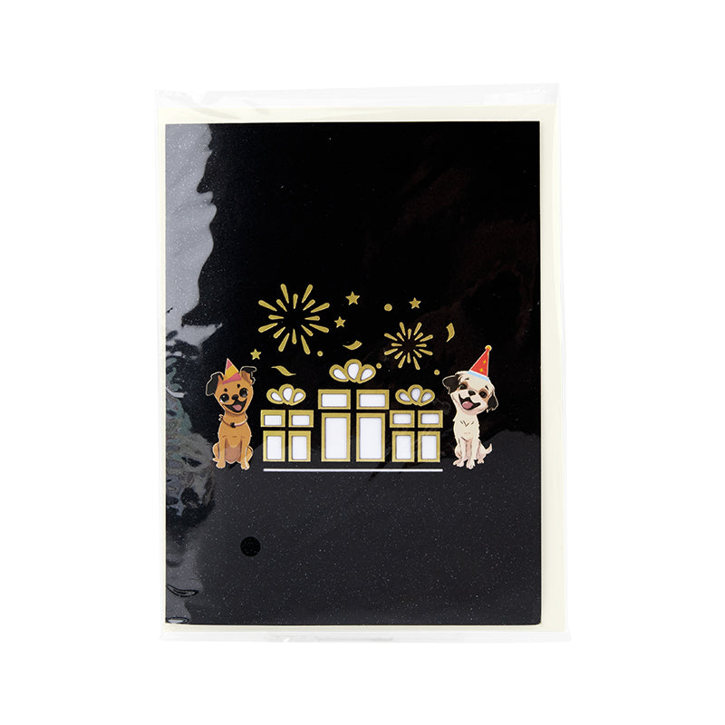 Puppy Party 3D Pop Up Birthday Card with Hidden Gift Card Slot