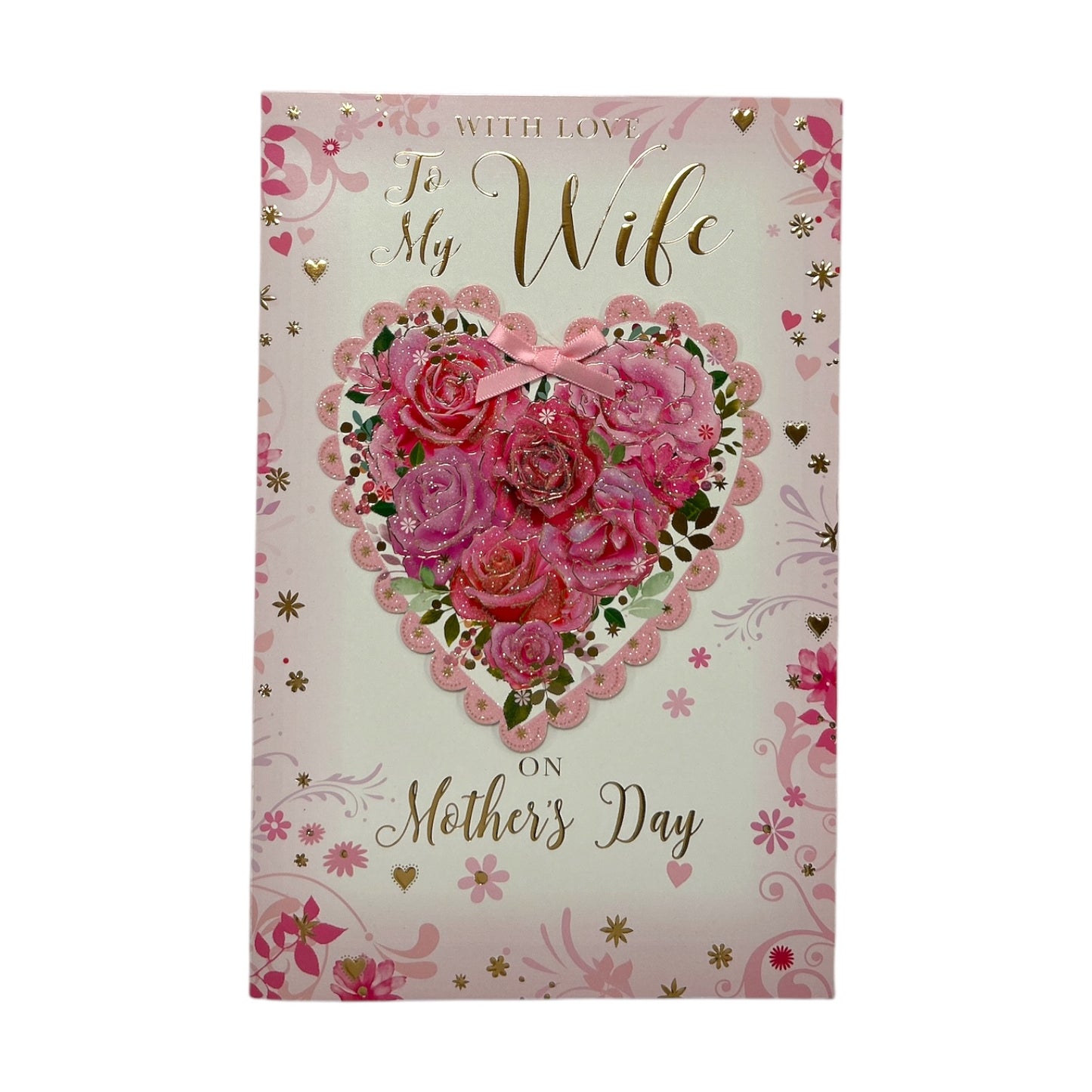 With Love to My Wife Floral Heart Design Keepsake Mother's Day Boxed Card