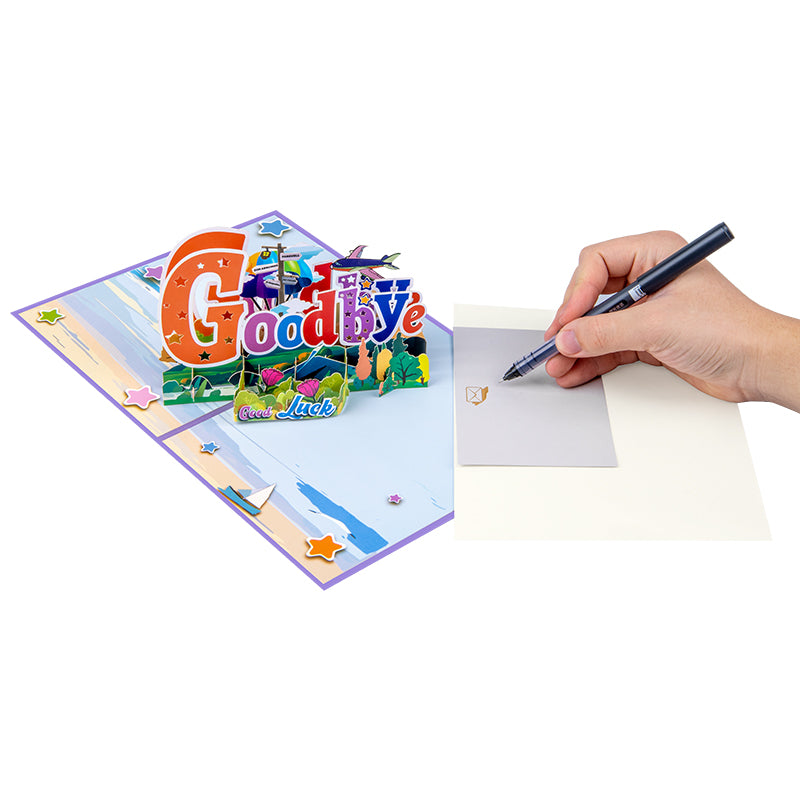 A Vibrant Goodbye & Good Luck 3D Pop Up Happy Farewell Card