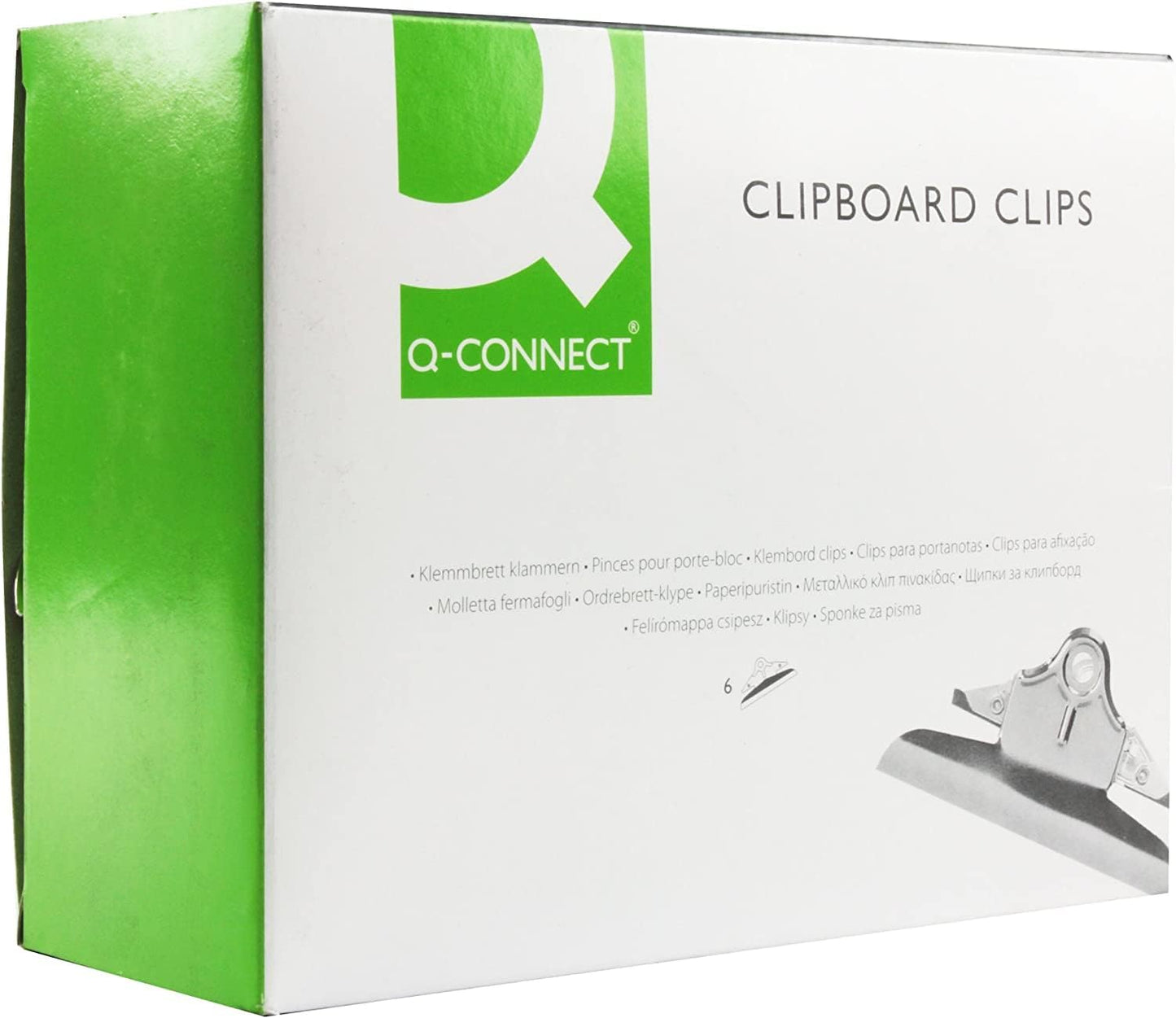 Pack of 6 Q-Connect Board Clip 152mm