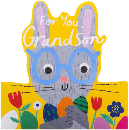 For You Grandson Die Cut Bunny Design Easter Card