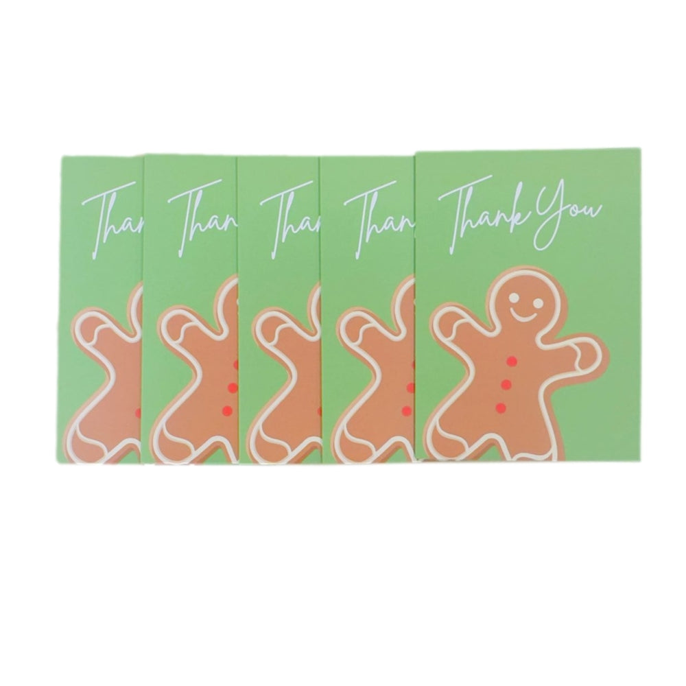 Pack of 20 Gingerbread Man Small Blank Thank You Christmas Cards with Envelopes