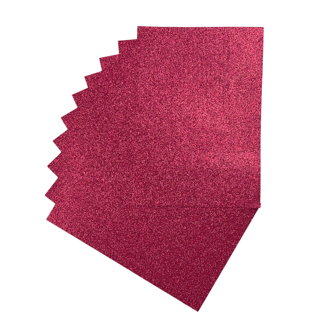 Pack of 10 A4 Hot Pink Glitter Eva Foam Sheets