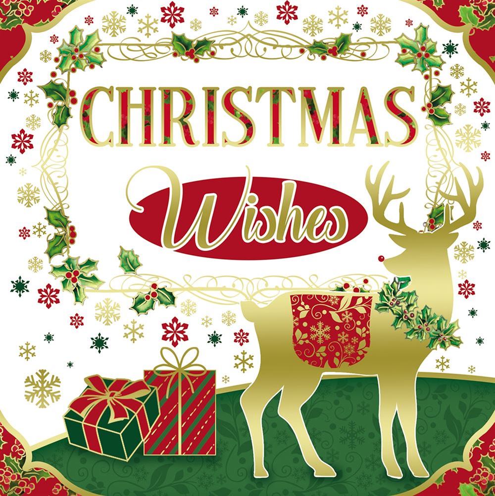 Pack of 10 Festive Reindeer Christmas Boxed Cards