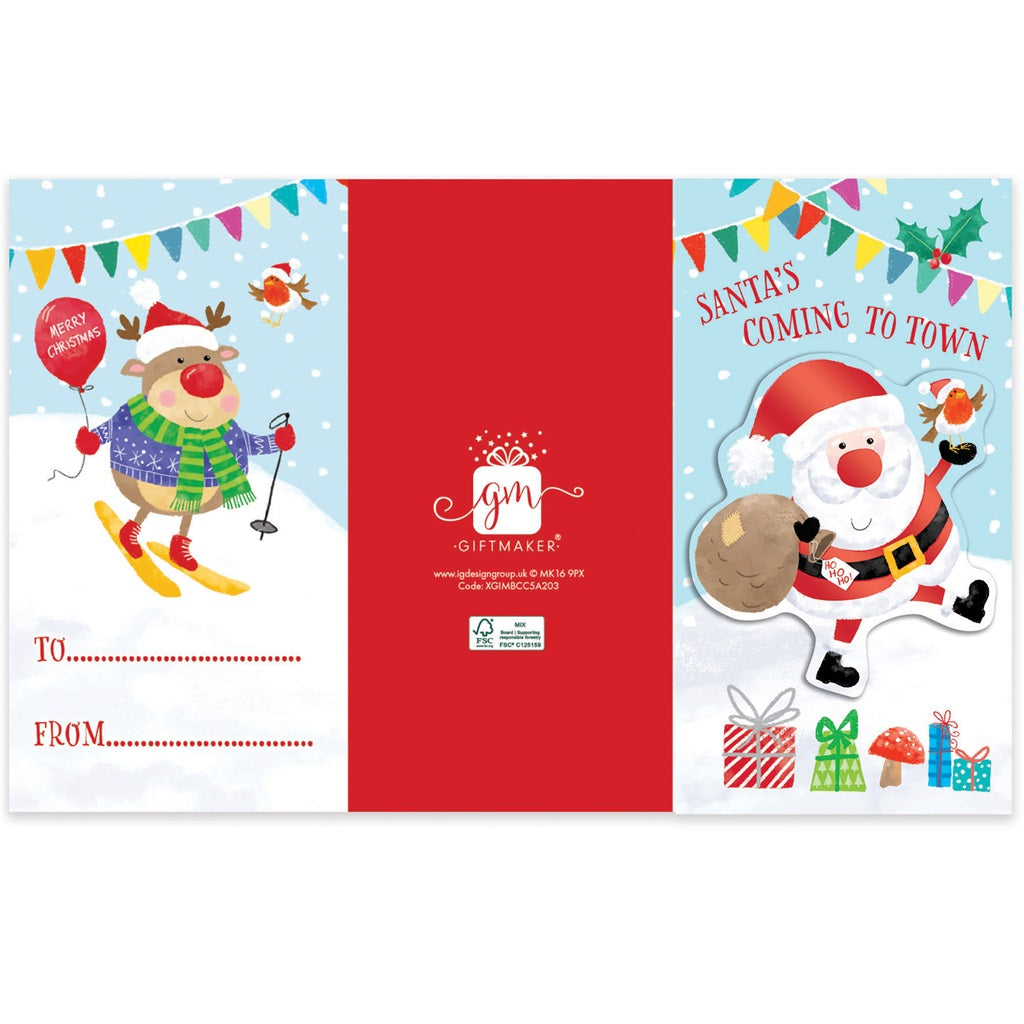 Pack of 4 Cute Santa Christmas Money Wallet Cards