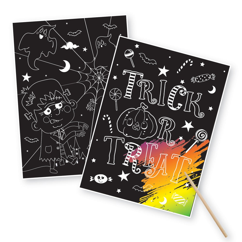 Pack of 2 Halloween Scratch Art Set