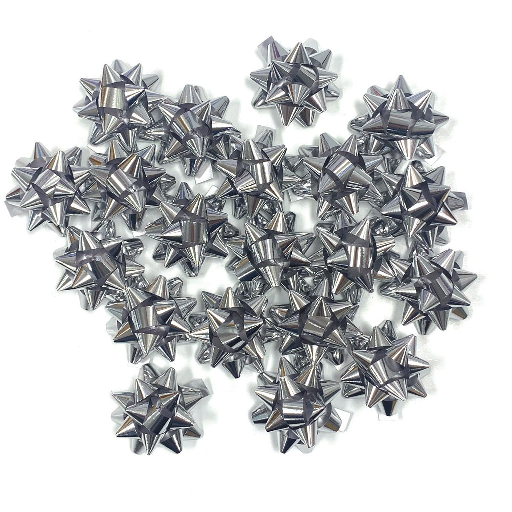Pack of 20 Silver Christmas Gift Bows