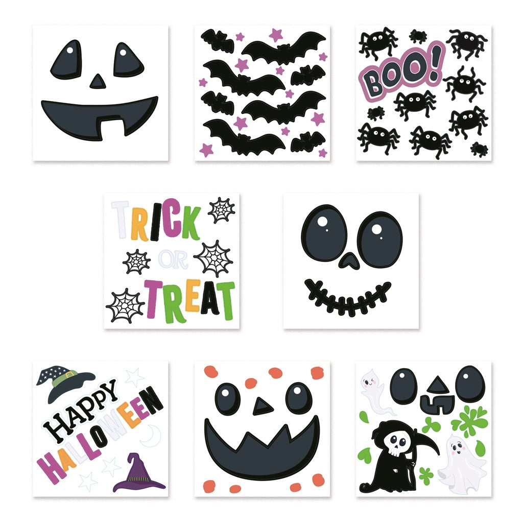 Pack of 8 Sheets Pumpkin Character Halloween Stickers