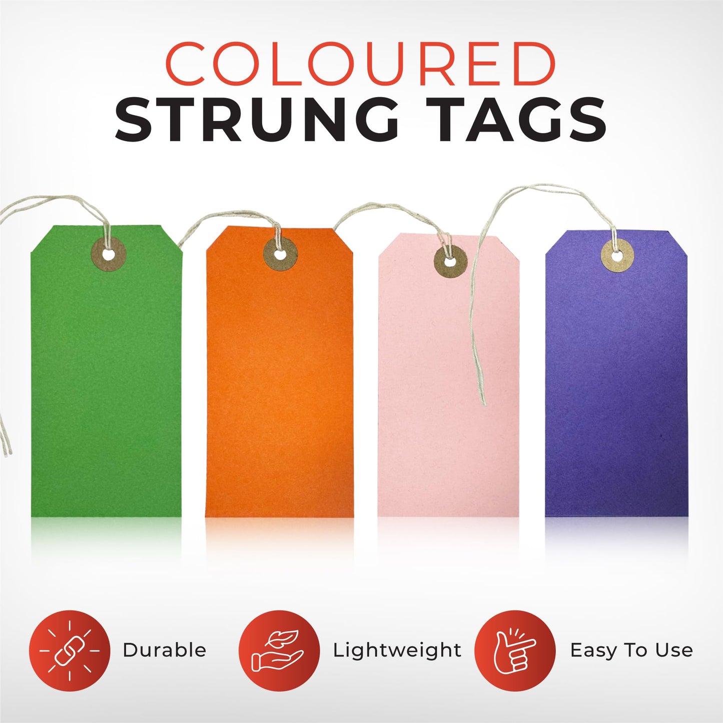 Pack of 50 Green Strung Tags 120mm x 60mm