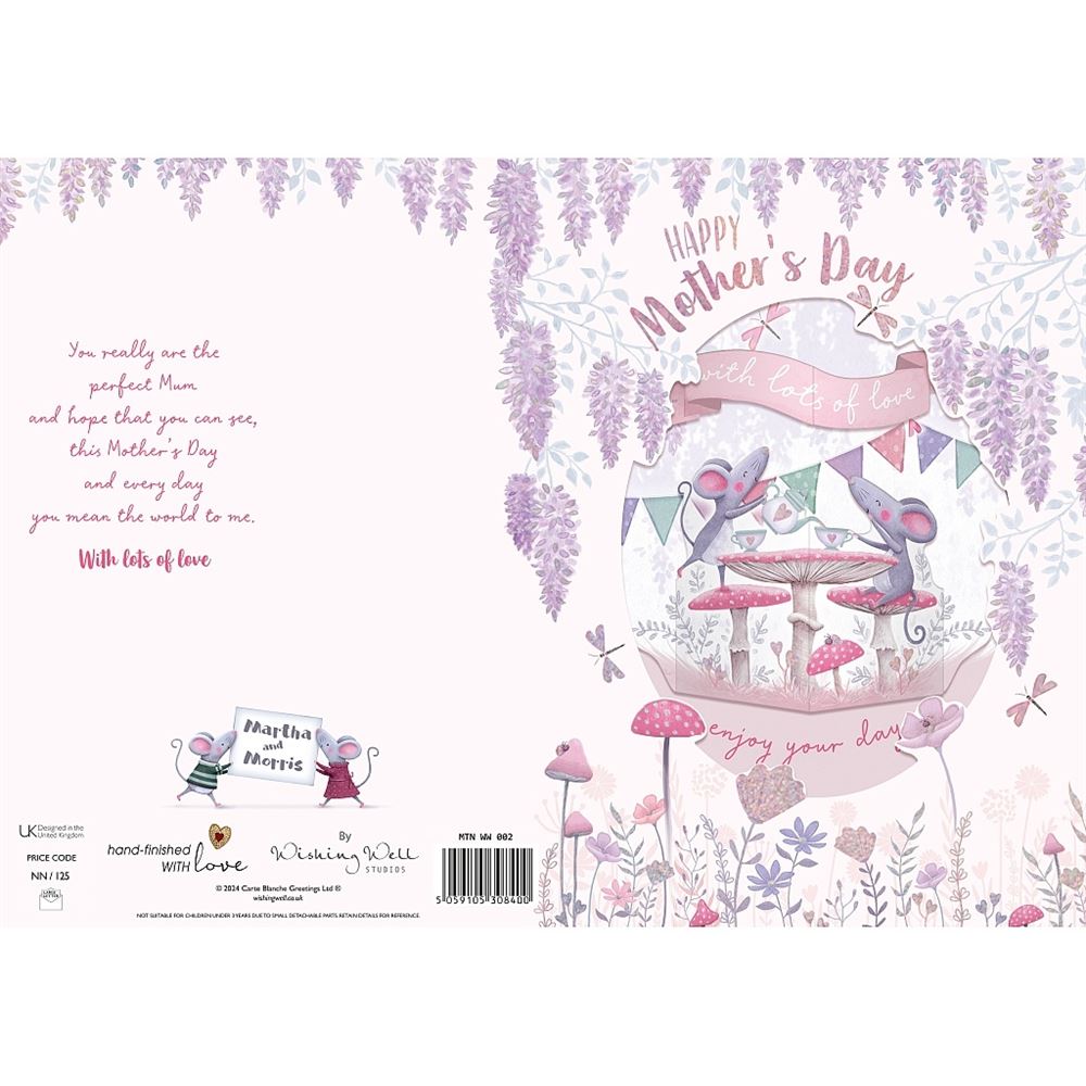Whimsical Mice and Floral Design Mother's Day Card