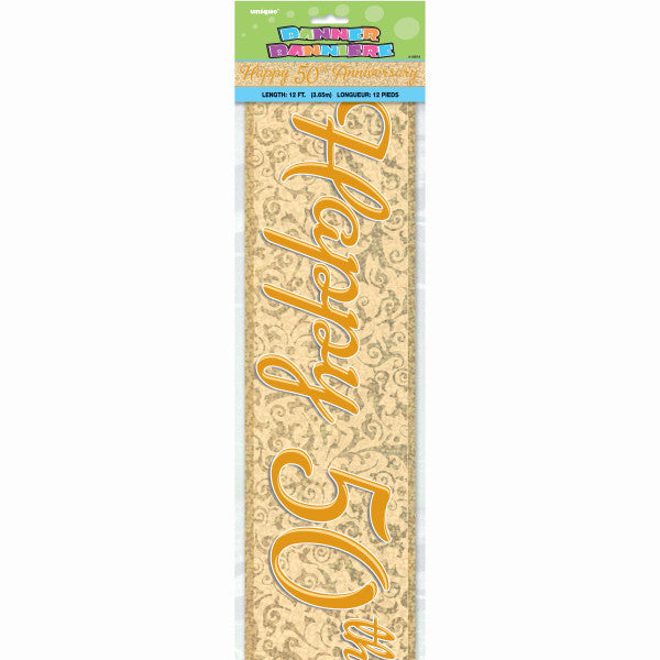 12ft 50th Gold Anniversary Prism Banner