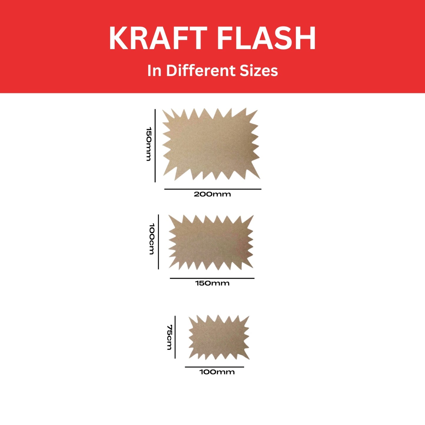 Pack of 120 Brown Kraft Flashes 200 x 150mm