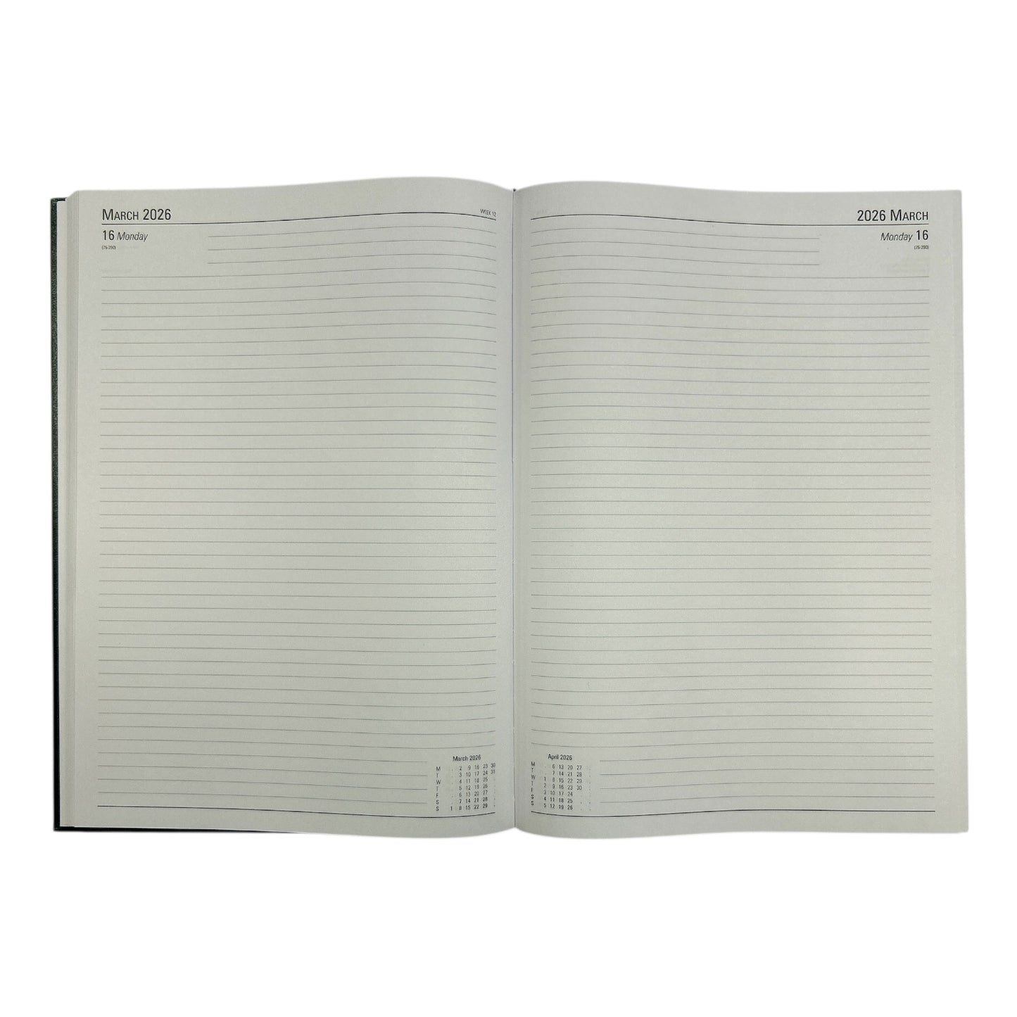 Janrax 2026 A4 2 Pages Per Day Black Desk Diary