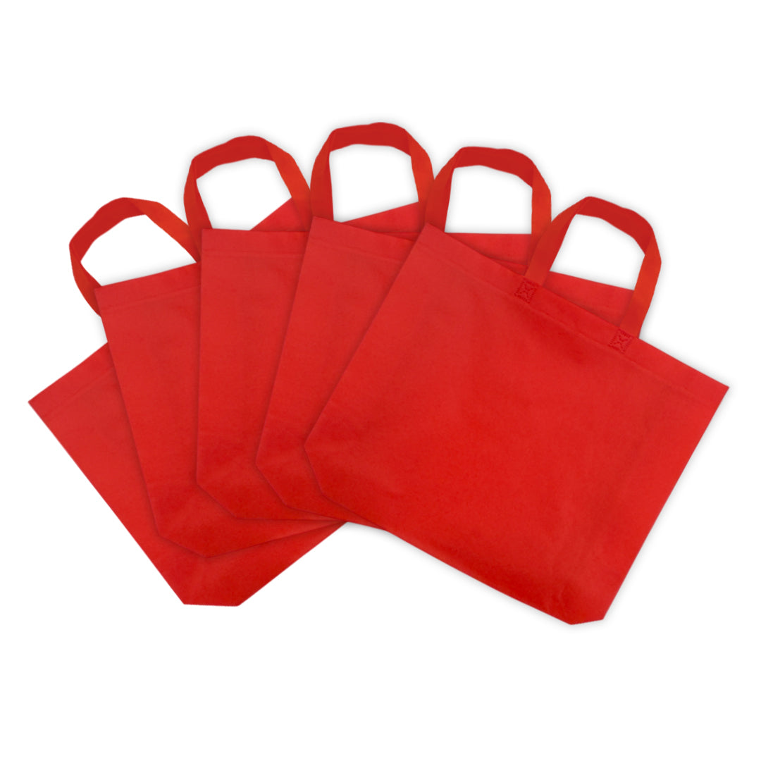 Pack of 25 Red Coloured 35x25x10cm Non-Woven Bags with Handle
