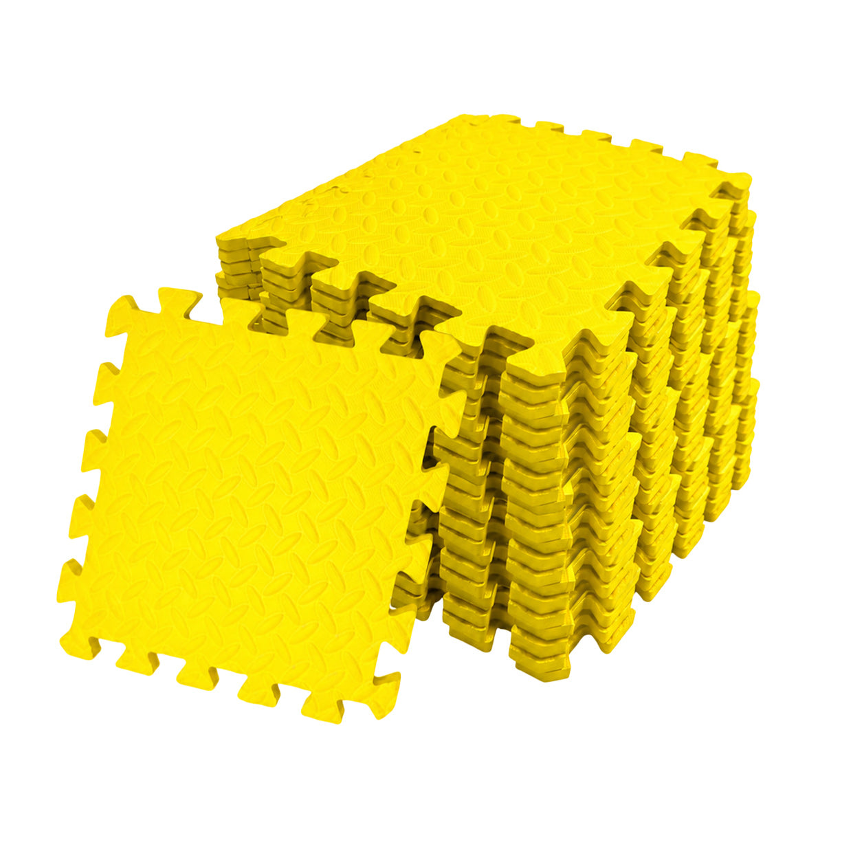 Pack of 4 30x30cm Yellow Coloured 1cm Thick EVA Foam Mats