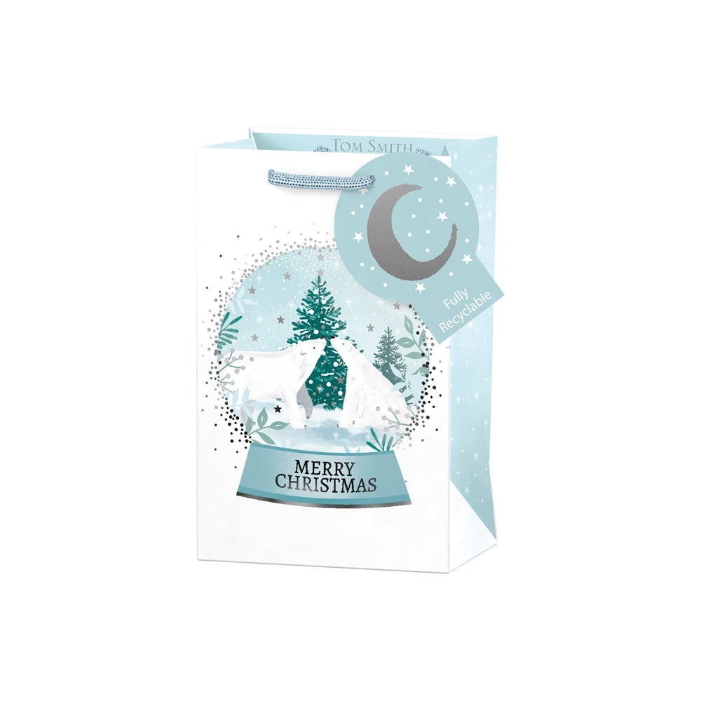 Charming Polar Bears Design Small Christmas Gift Bag