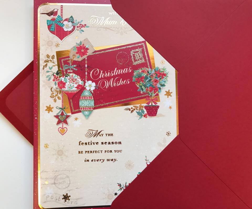 Lovely Verse Gold Glitter & Foil Quality Both Of You Christmas New Card - MUM & DAD