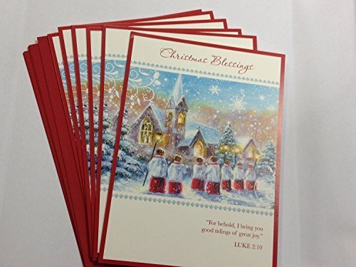 Pack of 24 Church Carols Card' Design Religious Christmas Cards