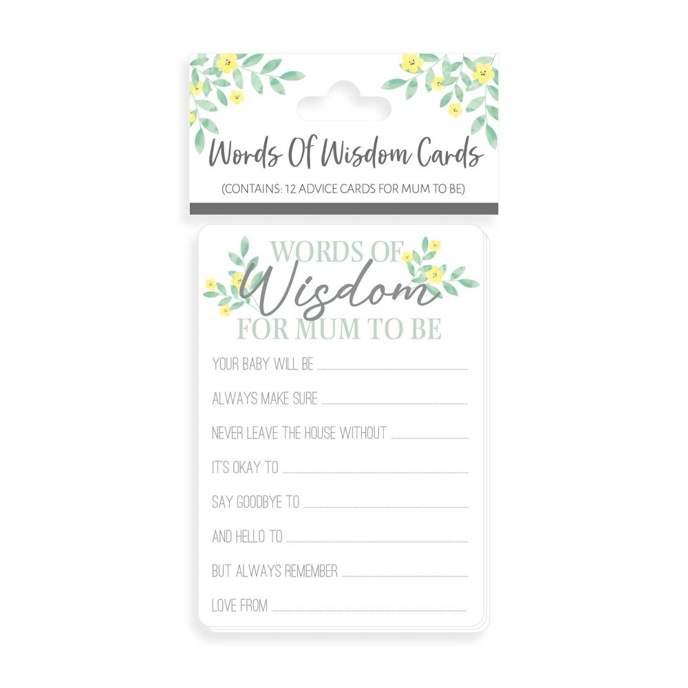 Pack of 12 Parent Advice Words of Wisdom Cards for Mum to Be
