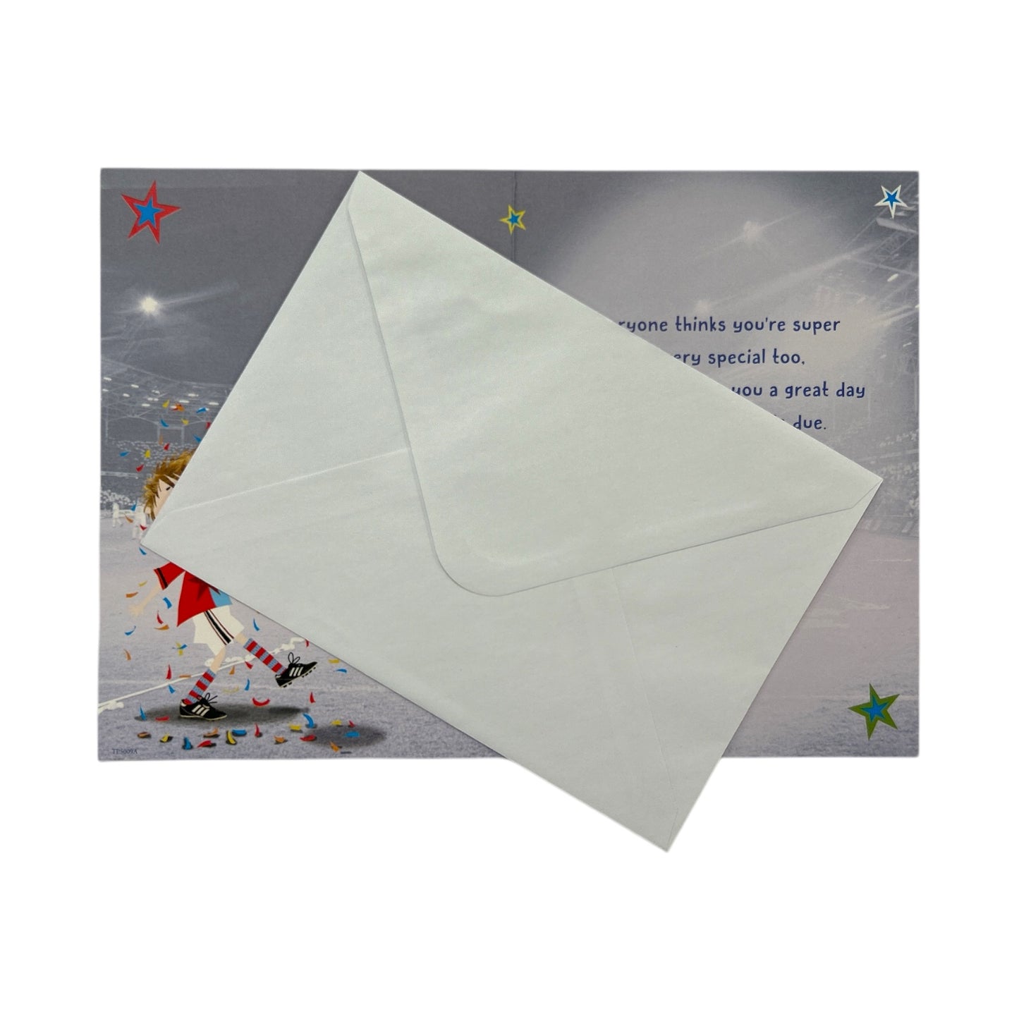 Open Male Juvenile Trendy Pops Boy With Football Design Birthday Card