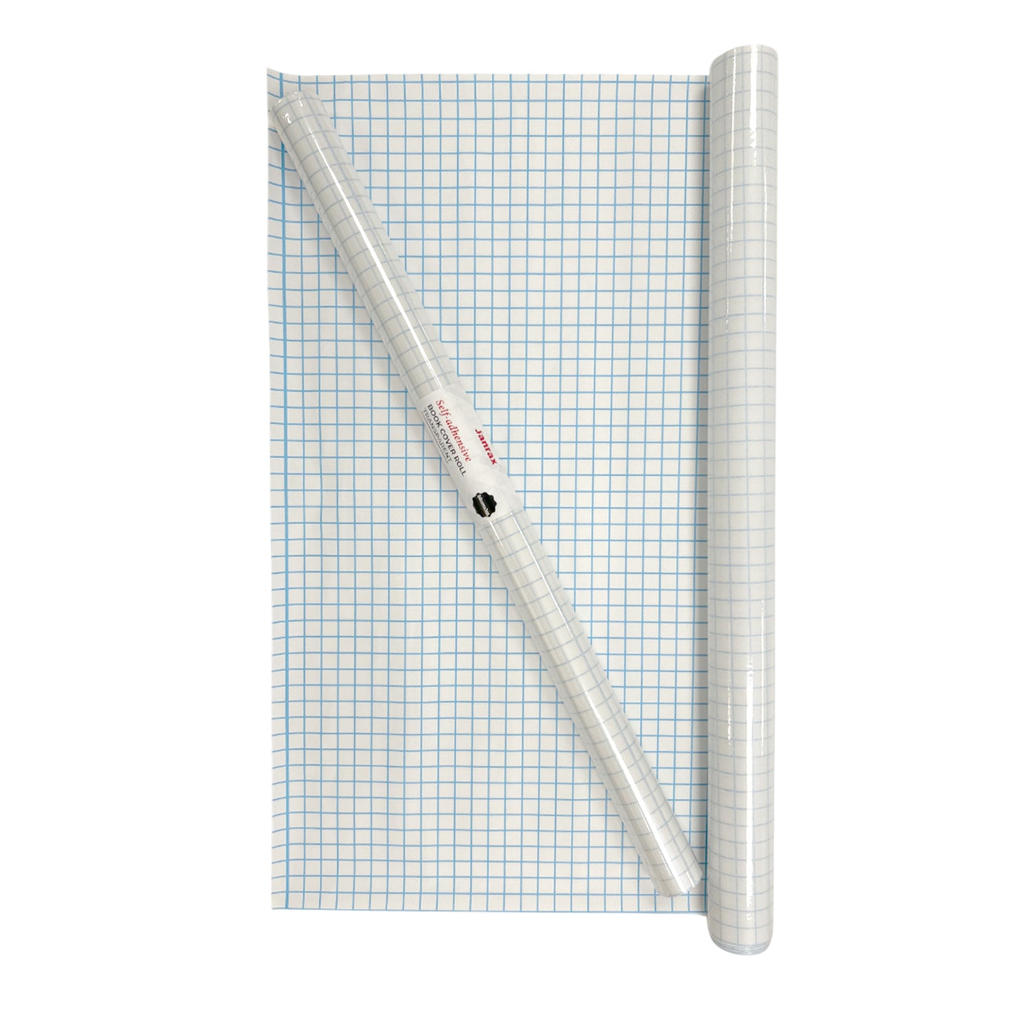 Pack of 12 Janrax 50cm x 1m Clear Glossy CPP 0.06mm Thick Self-Adhesive Book Cover Rolls