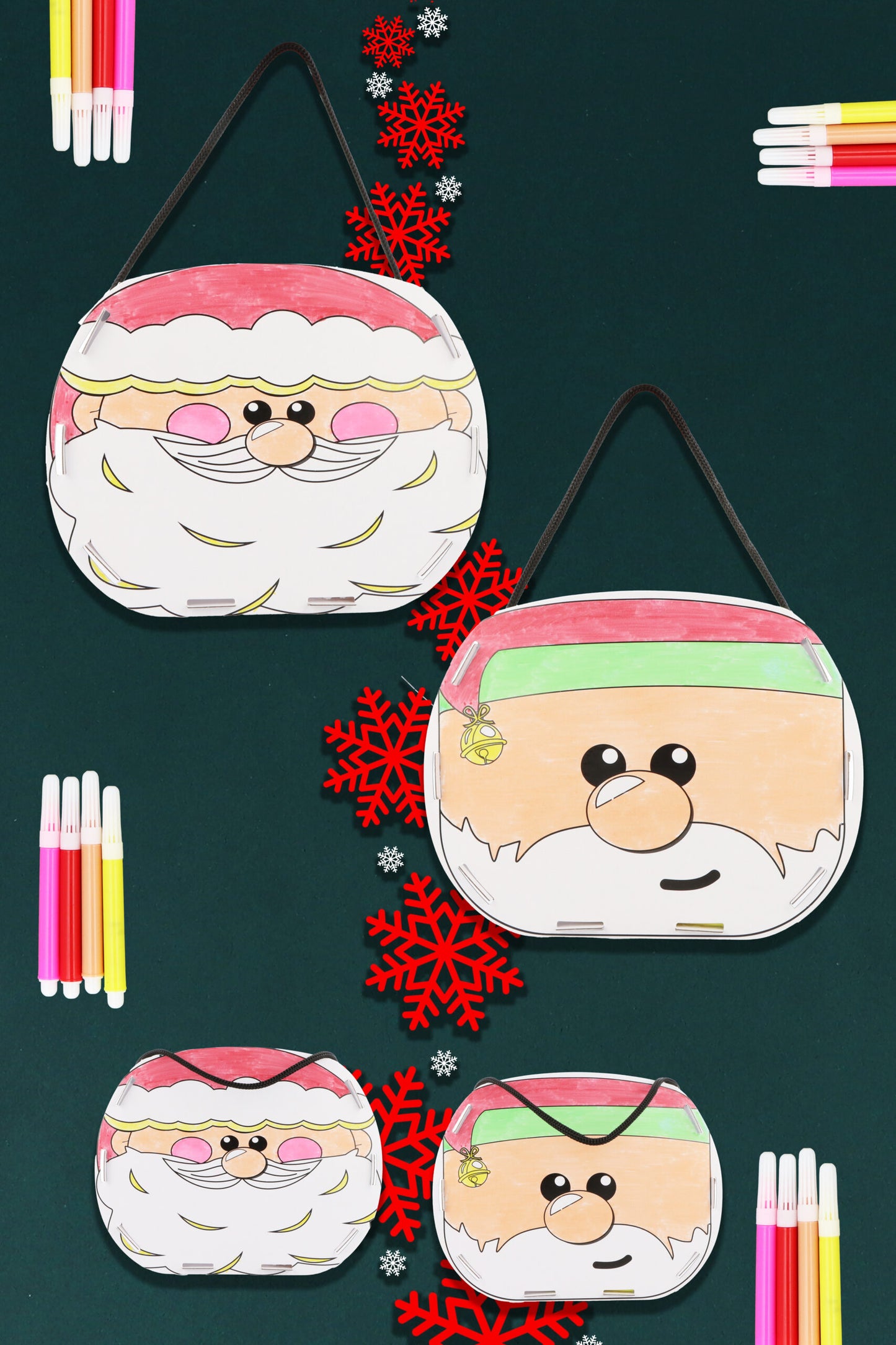 Christmas DIY Bucket Kit with 4 Colouring Pens
