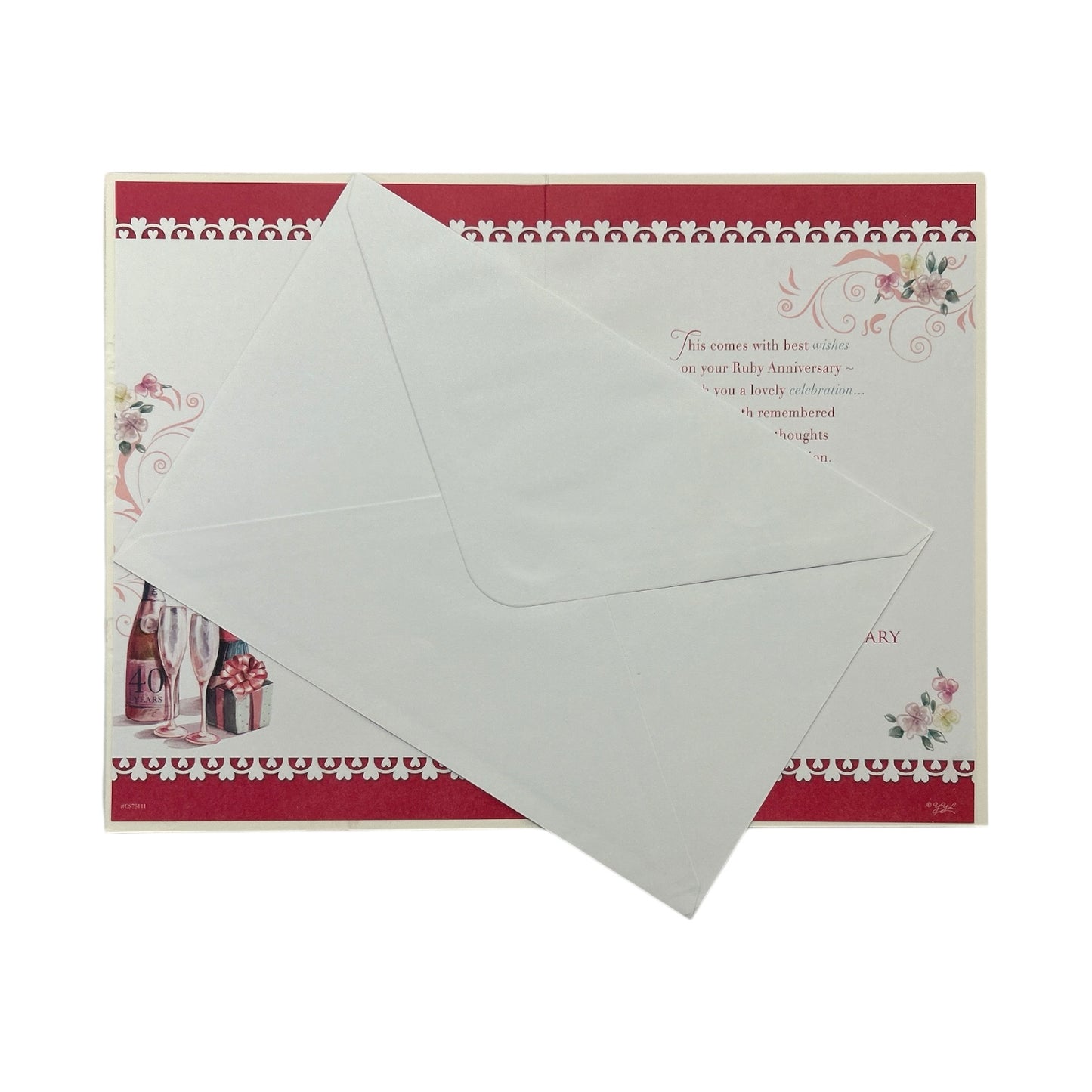 40th Ruby Anniversary Traditional Celebrity Style Greetings Card