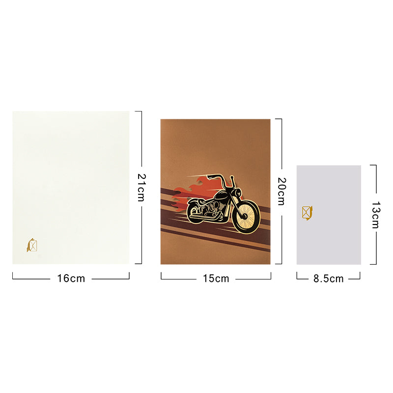 Road Rebel 3D Motorcycle Greeting Card
