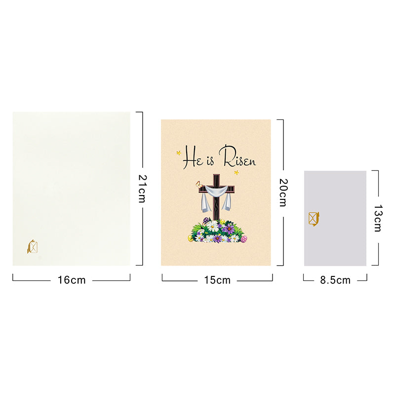 “He Is Risen” Religious Easter Pop Up Card
