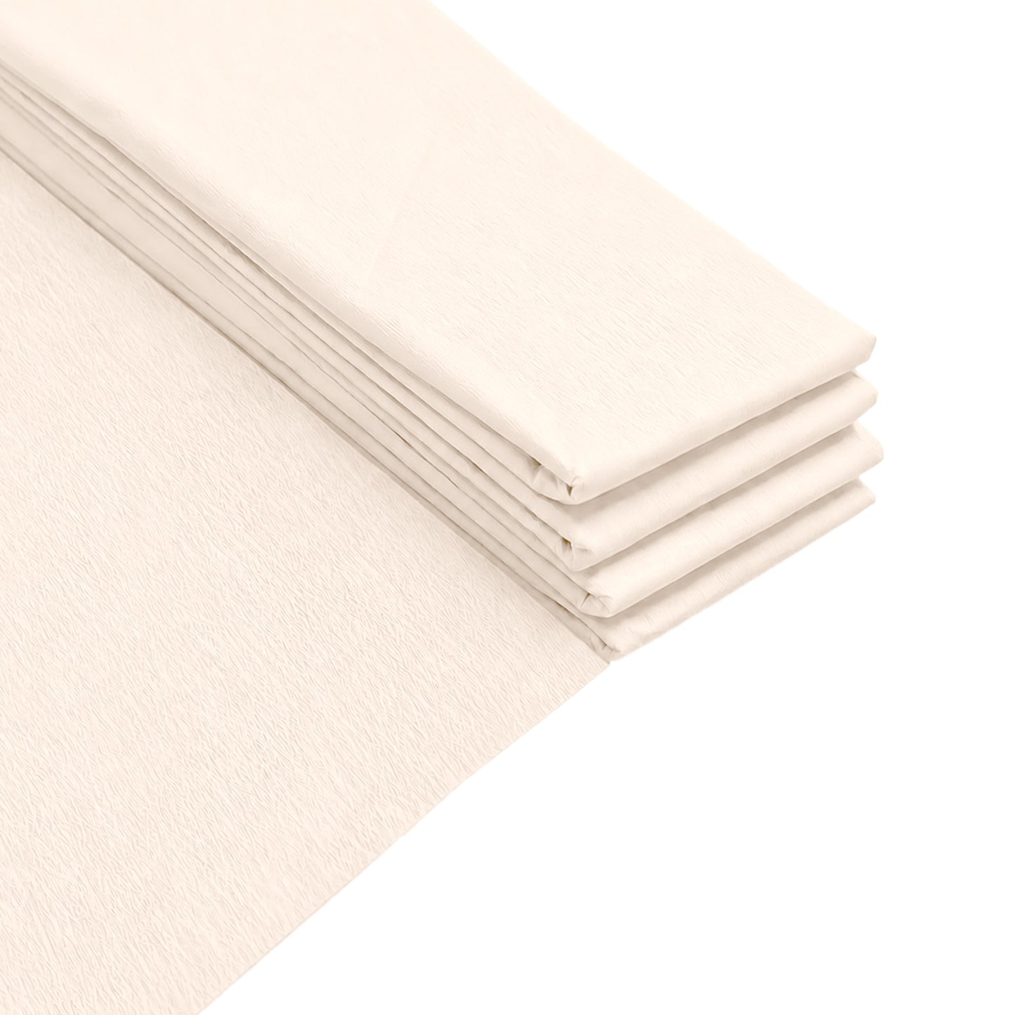 Pack of 10 Ivory Crepe Paper Sheets 50cm x 2m 17GSM 35% Stretch Craft Paper