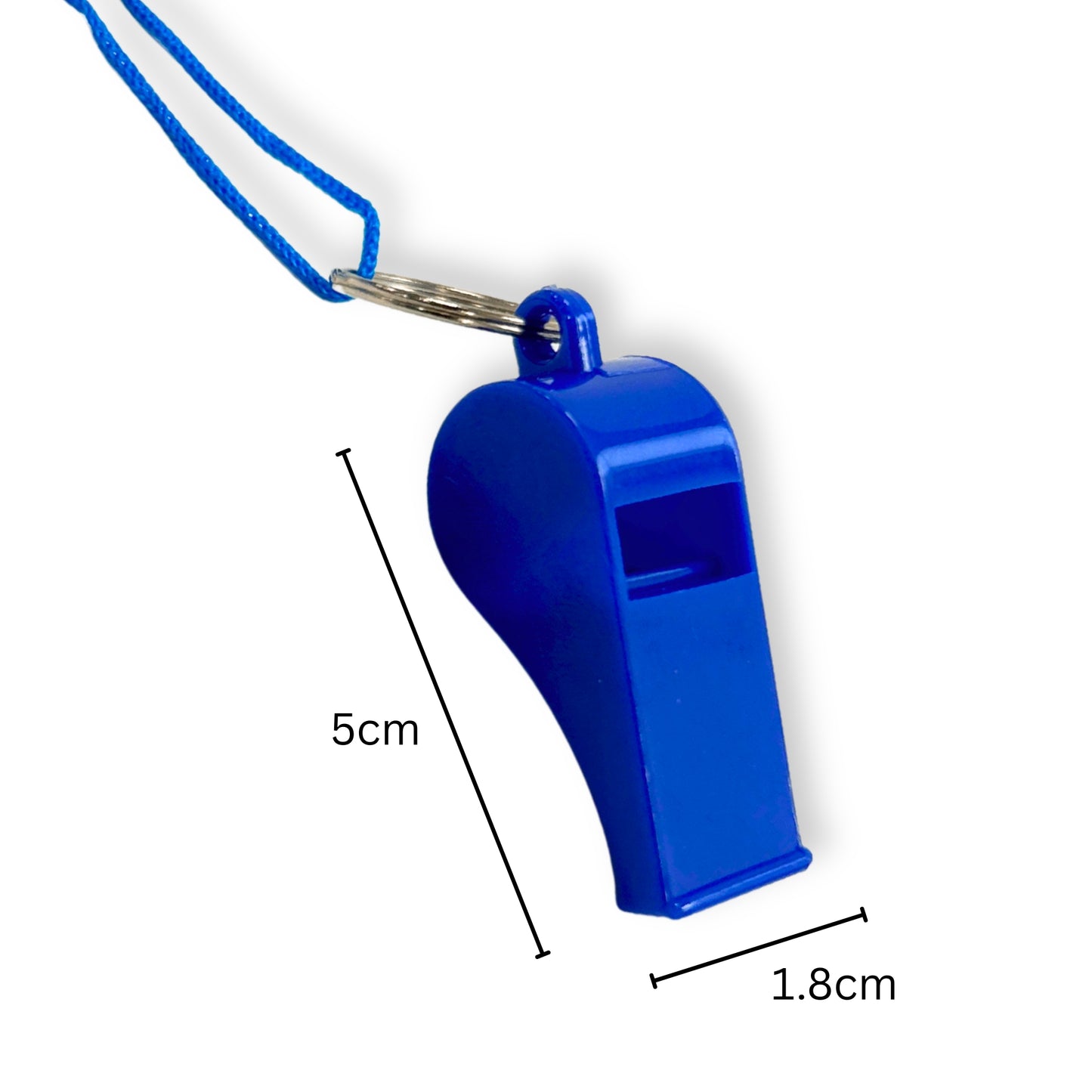 Bag of 10 Yellow Plastic Whistles with Lanyard Neck Cord