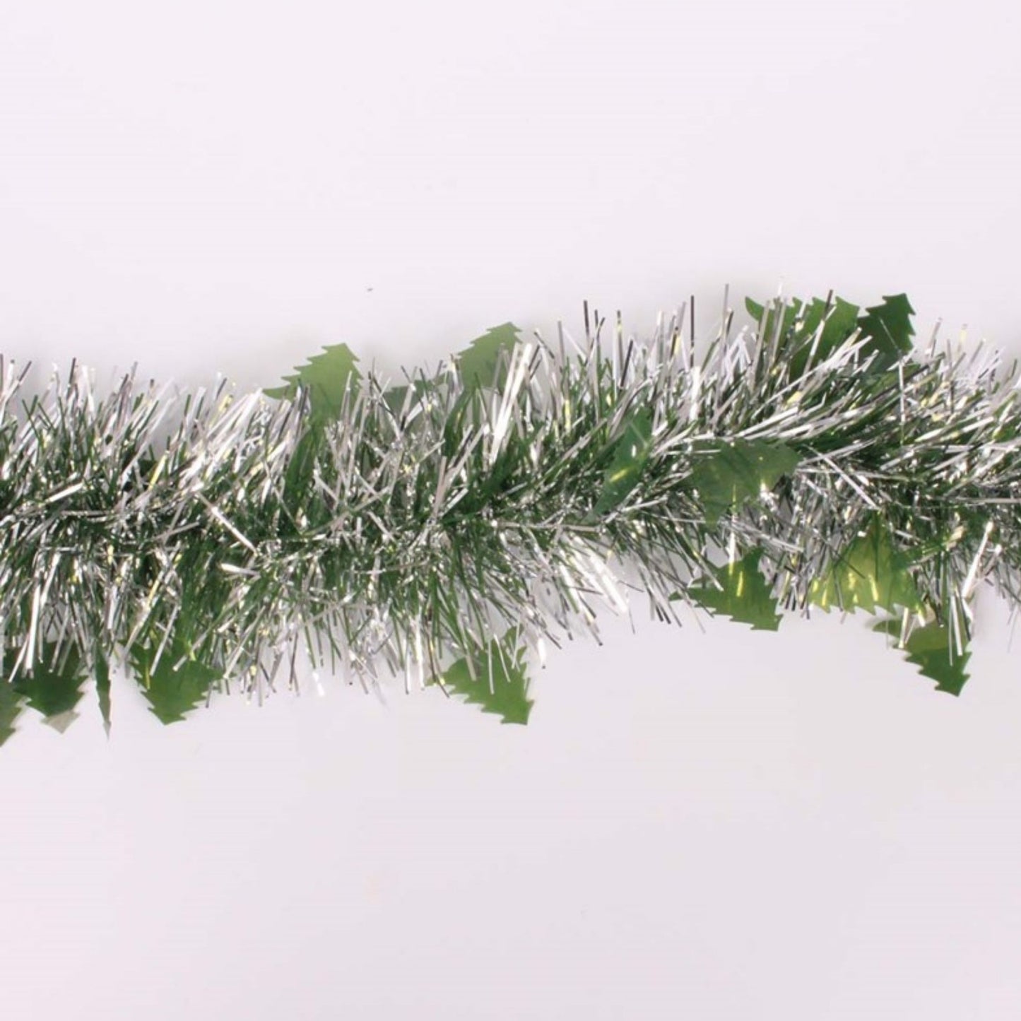 Christmas Die Cut Xmas Tree Silver Tinsel 2m