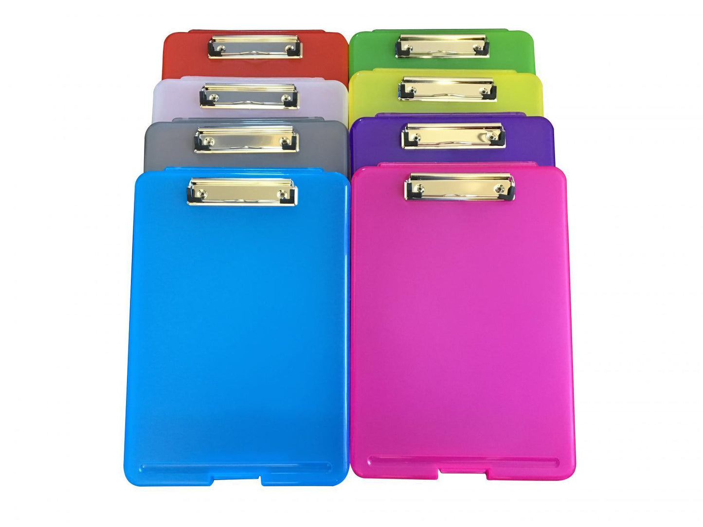 Pack of 12 Assorted Colour A4 Clipboard Box Files