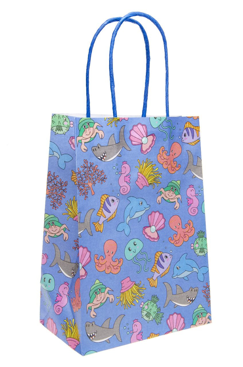 Pack of 20 Pre Filled Sea Theme Kids Party Favour Bags – Gift Bags with Reusable Cup & Themed Toys