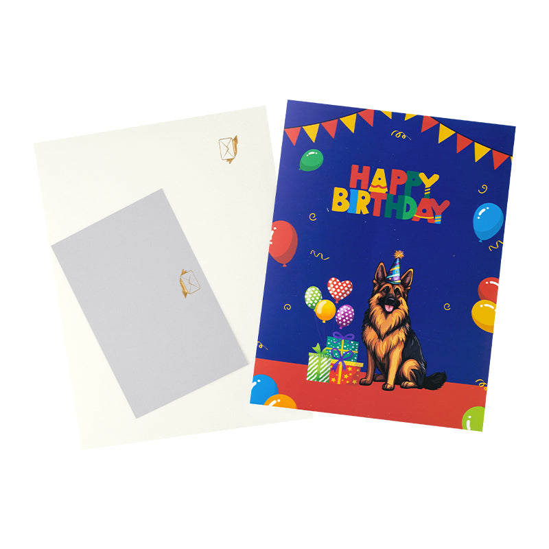 Paws & Presents 3D German Shepherd Pop Up Birthday Card