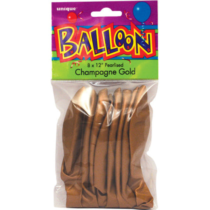Pack of 8 Gold Champagne 12