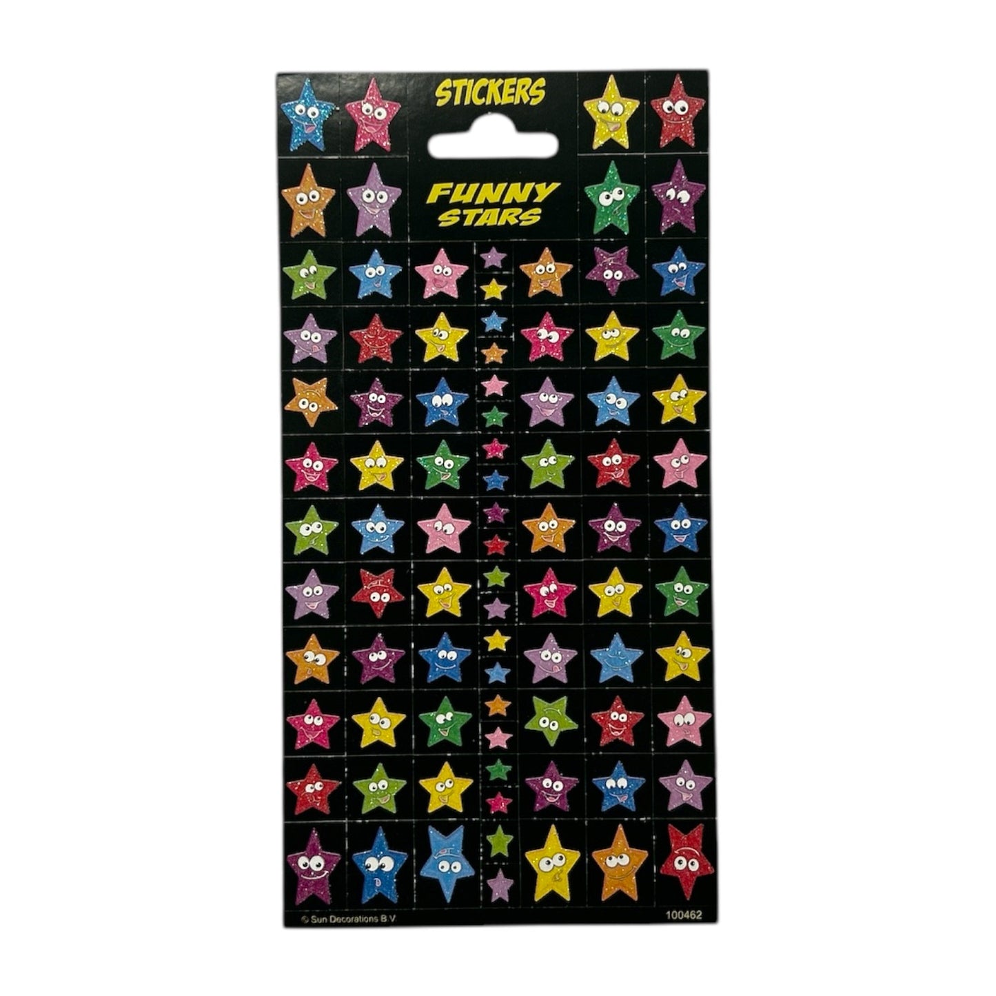Pack of 5 Glitter Finished Funny Stars Sticker Sheets