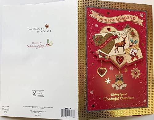 HUSBAND - Hand Made Luxury Nice Verse Christmas Greeting Card {DC}