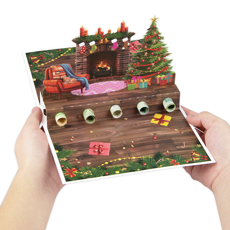 Fireside Cheer 3D Pop Up Christmas Money Gift Card