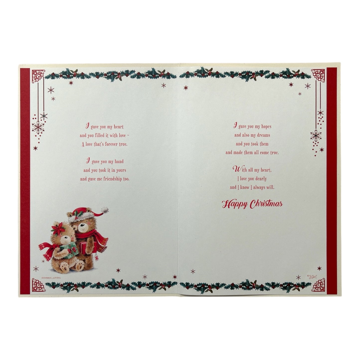 With Love To My Boyfriend Bears With Gift Christmas Card