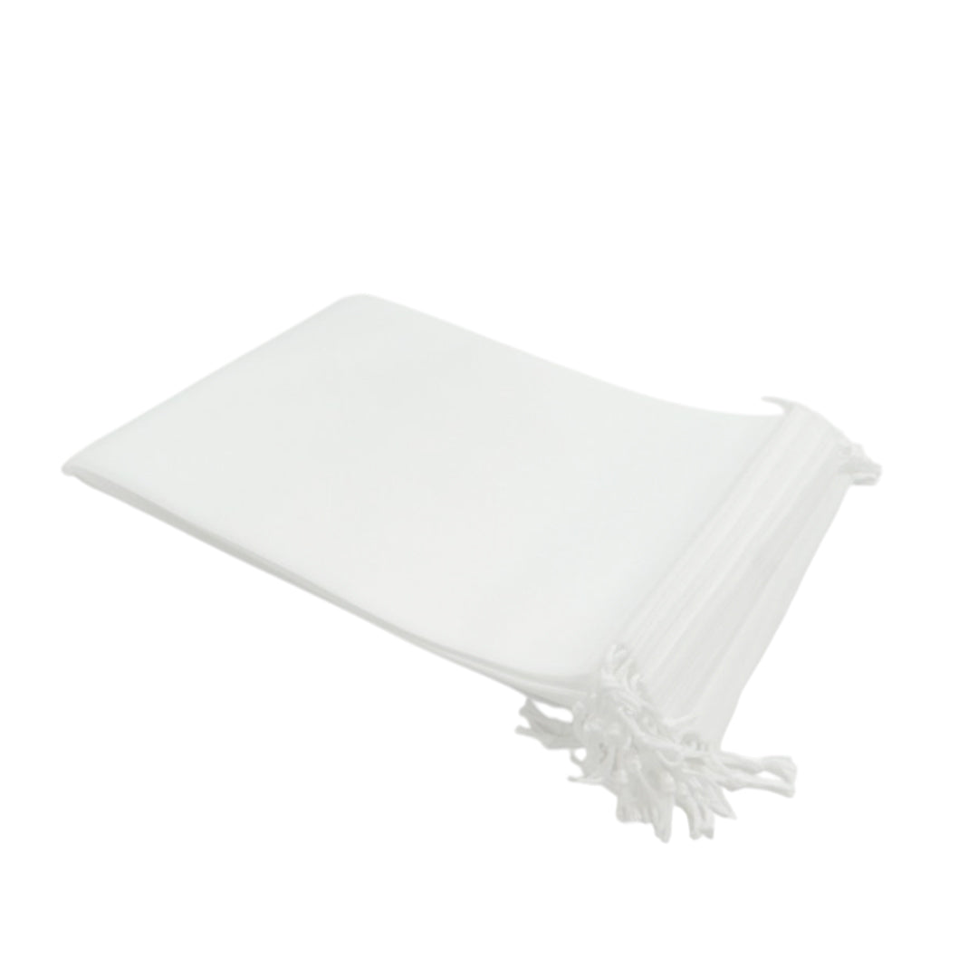 Pack of 100 White Coloured 32x22cm Non-Woven Drawstring Bags