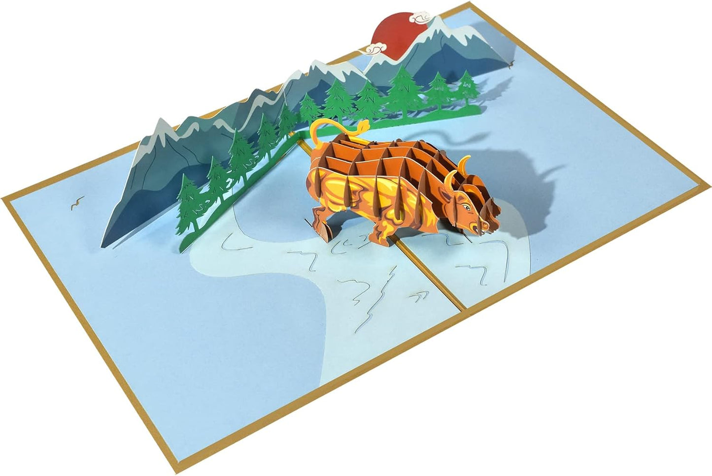 Stereoscopic Cow 3D Pop Up Greeting Card - Kids Theme Birthday