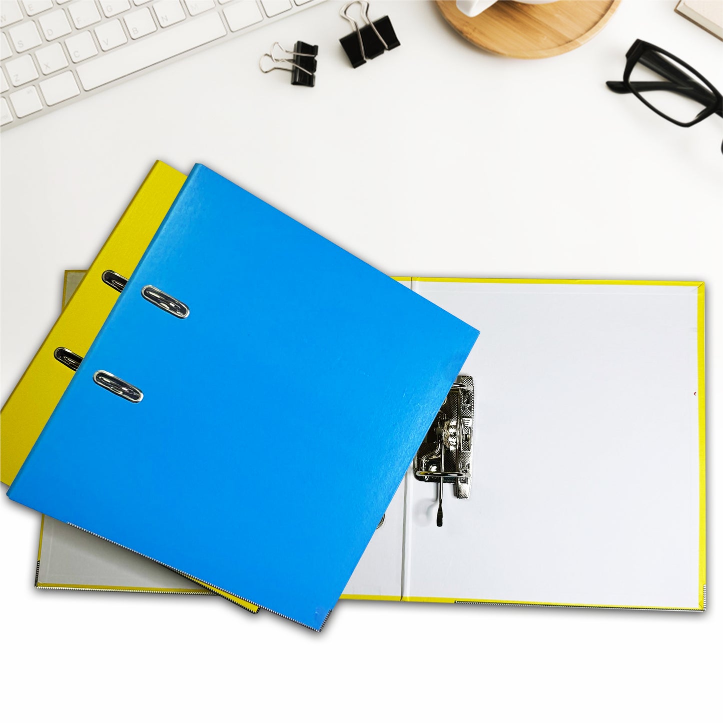 A4 Light Blue Paperbacked Lever Arch File by Janrax