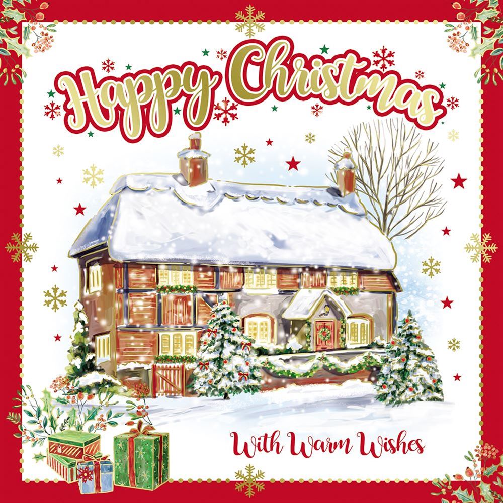 Pack of 10 Snowy House & Starry Night Christmas Boxed Cards