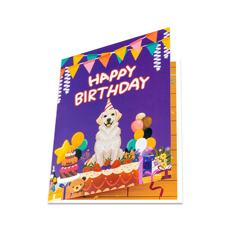 Party Pup 3D Dog on Cake Pop Up Birthday Card