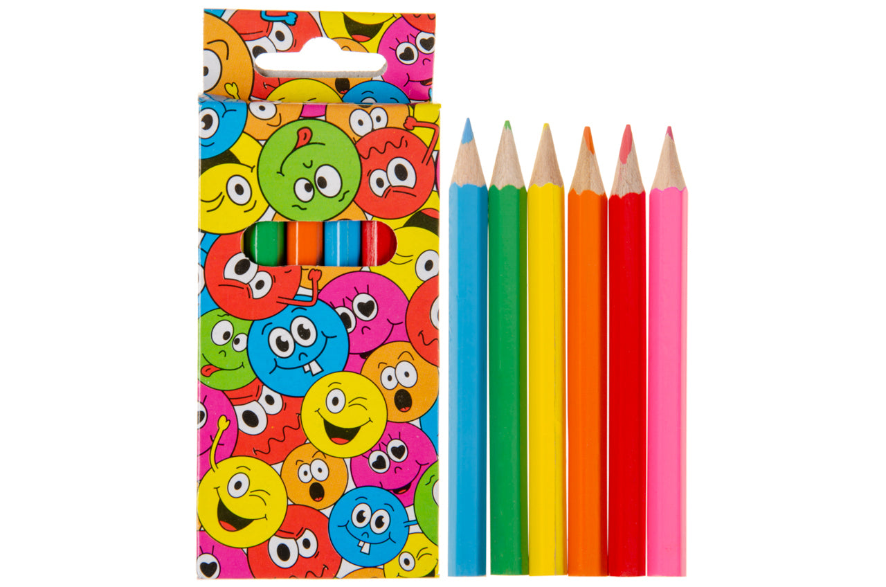6 Pieces Emotion Face Colored Pencils 9cm